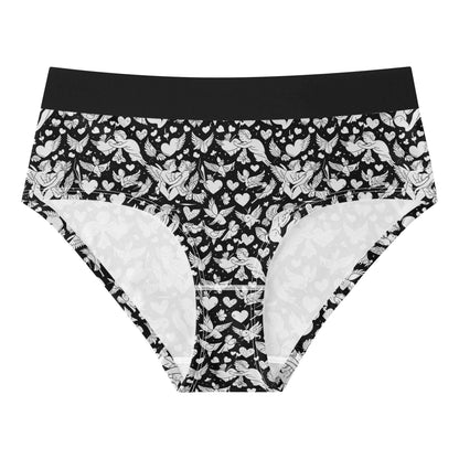 Abstract Love Women's Mid Waisted Briefs - DeRose Seasonal
