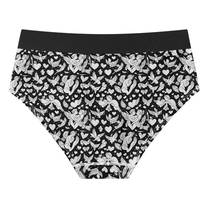 Abstract Love Women's Mid Waisted Briefs - DeRose Seasonal