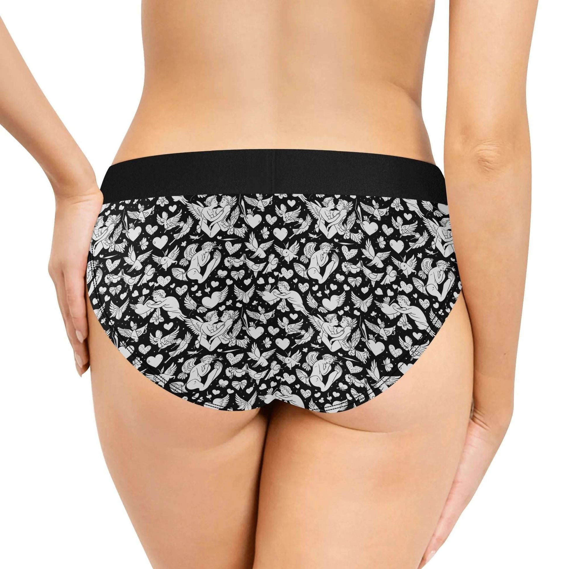 Abstract Love Women's Mid Waisted Briefs - DeRose Seasonal