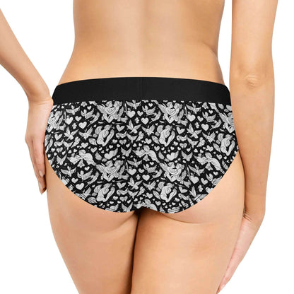 Abstract Love Women's Mid Waisted Briefs - DeRose Seasonal