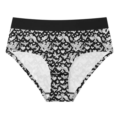 Abstract Love Women's Mid Waisted Briefs - DeRose Seasonal