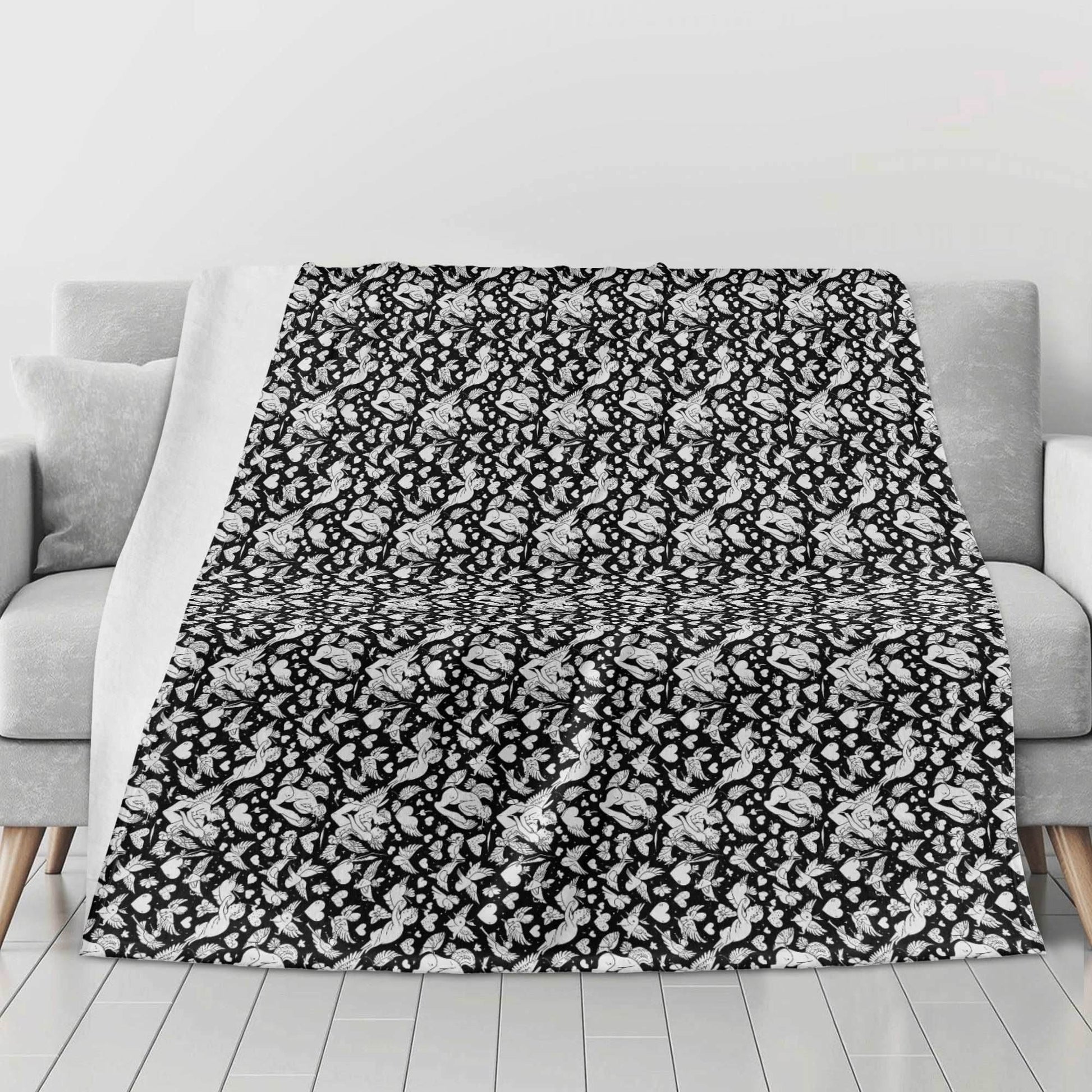 Abstract love Flannel Breathable Blanket 4 Sizes - DeRose Seasonal