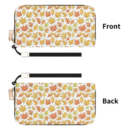 Autumn Leather Women's Zipper Wristlet Wallet - DeRose Seasonal