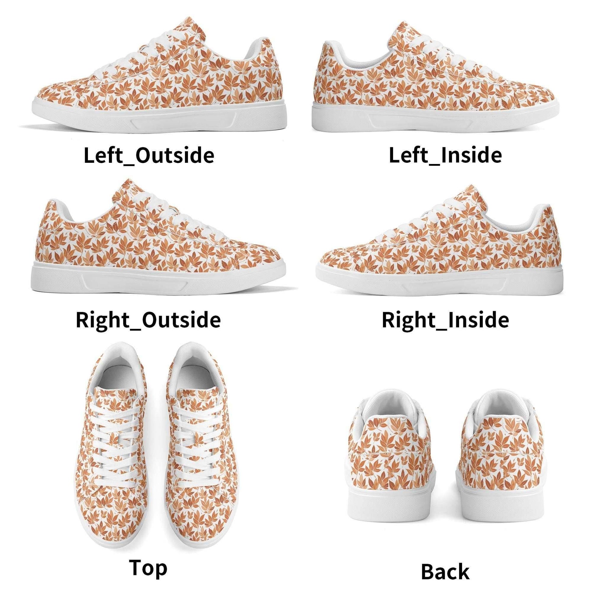 Autumn Leaves Adult Lightweight Brand Low Top Leather Shoes - DeRose Seasonal