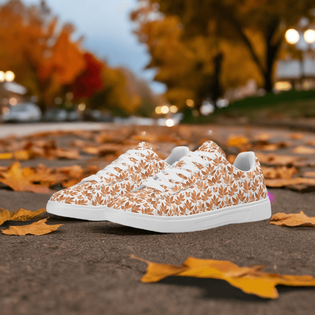Autumn Leaves Adult Lightweight Brand Low Top Leather Shoes - DeRose Seasonal