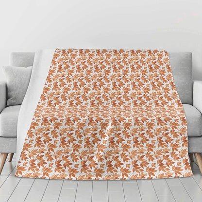 Autumn Leaves Flannel Breathable Blanket 4 Sizes - DeRose Seasonal