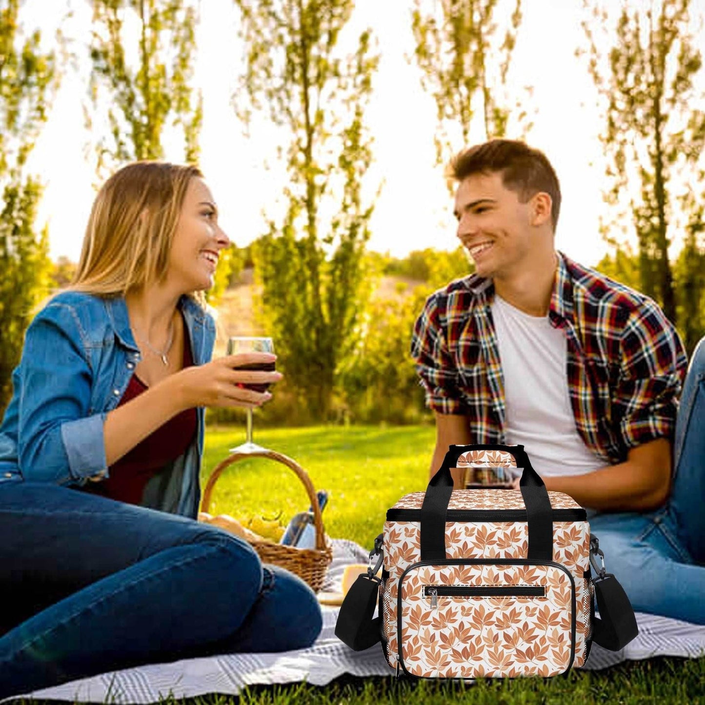 Autumn Leaves Insulated Leakproof Cooler Bag Lunch Box - DeRose Seasonal