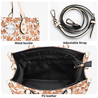 Autumn Leaves Luxury Women Leather Handbag (3 sizes) - DeRose Seasonal