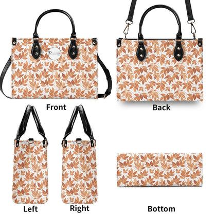 Autumn Leaves Luxury Women Leather Handbag (3 sizes) - DeRose Seasonal