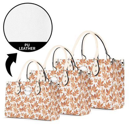 Autumn Leaves Luxury Women Leather Handbag (3 sizes) - DeRose Seasonal