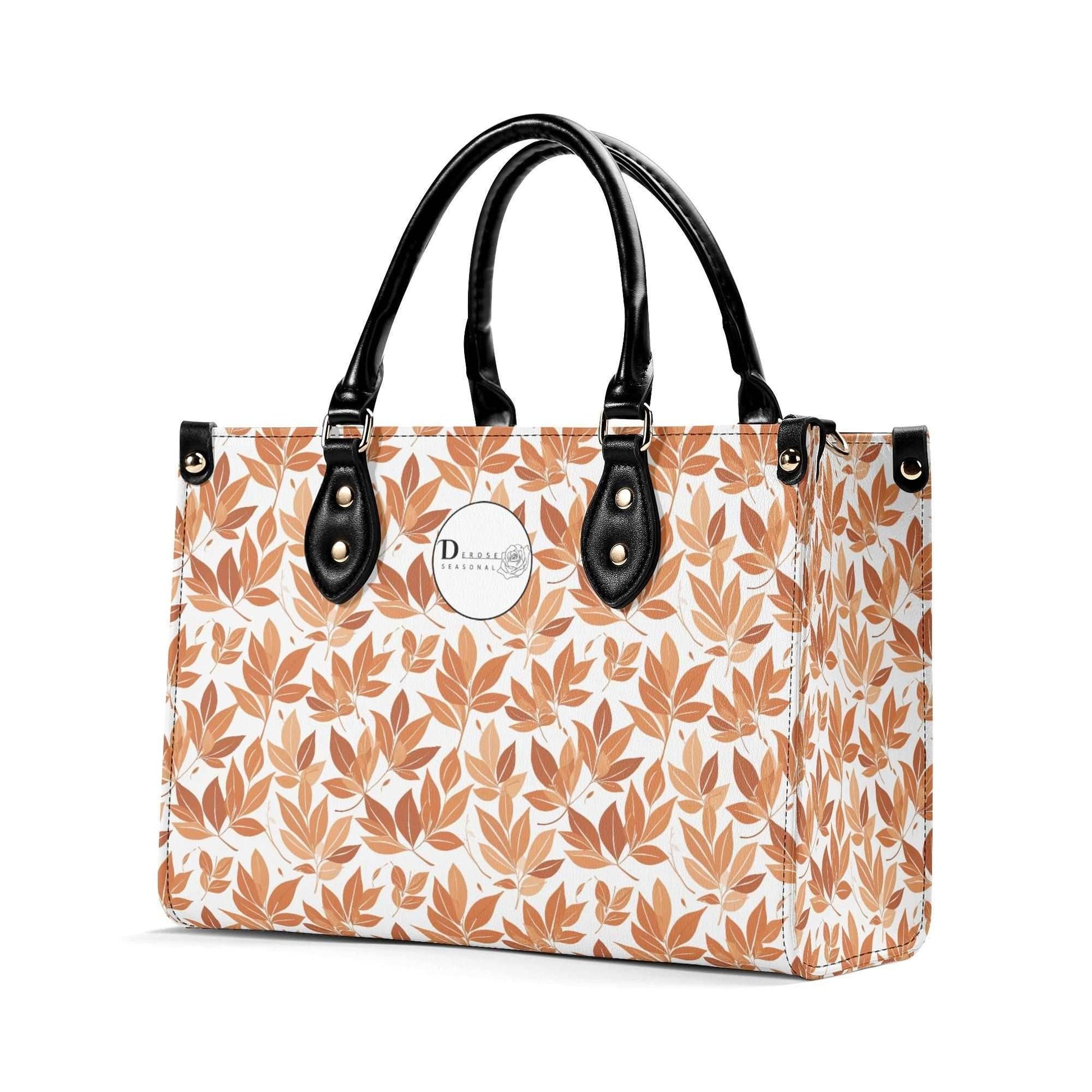 Autumn Leaves Luxury Women Leather Handbag (3 sizes) - DeRose Seasonal