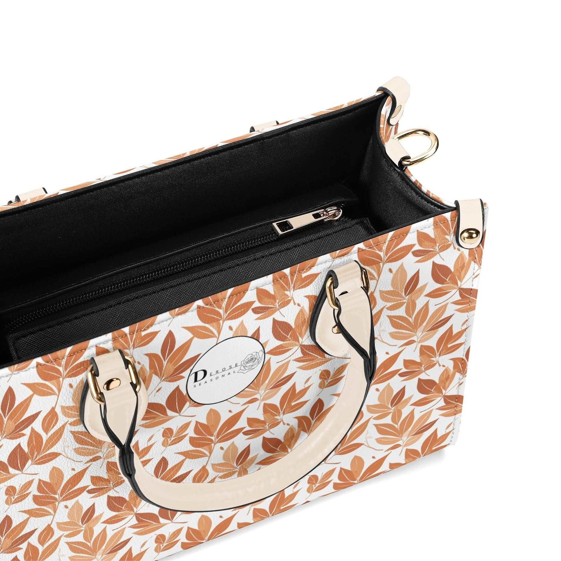 Autumn Leaves Luxury Women Leather Handbag (3 sizes) - DeRose Seasonal