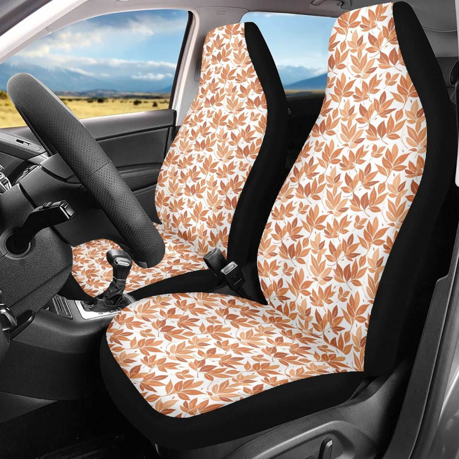 Autumn Leaves Microfiber Car Seat Covers - 3Pcs - DeRose Seasonal