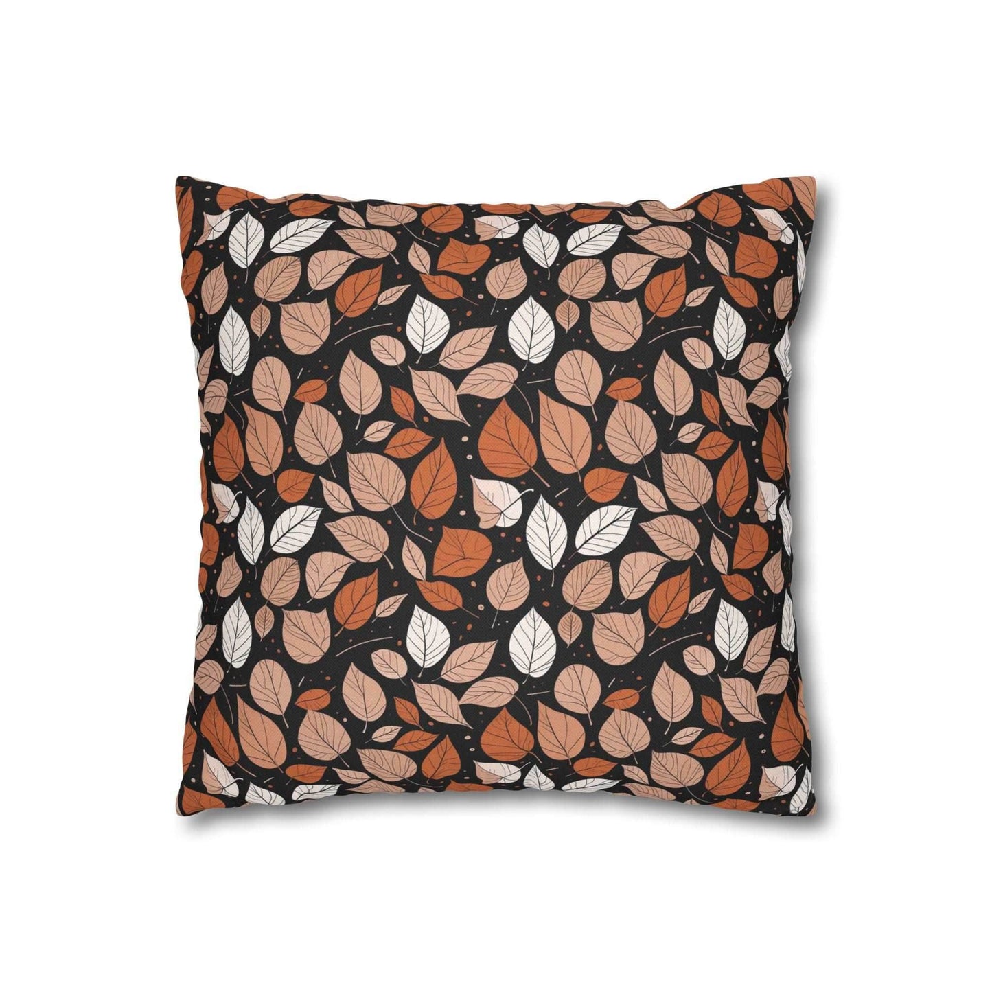 Dark Leaves Spun Polyester Square Pillowcase - DeRose Seasonal
