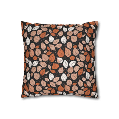 Dark Leaves Spun Polyester Square Pillowcase - DeRose Seasonal