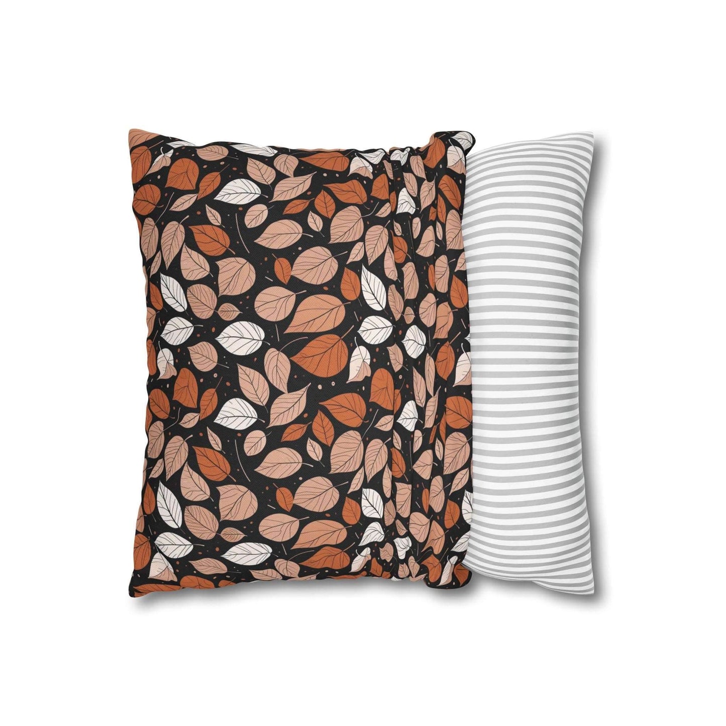 Dark Leaves Spun Polyester Square Pillowcase - DeRose Seasonal