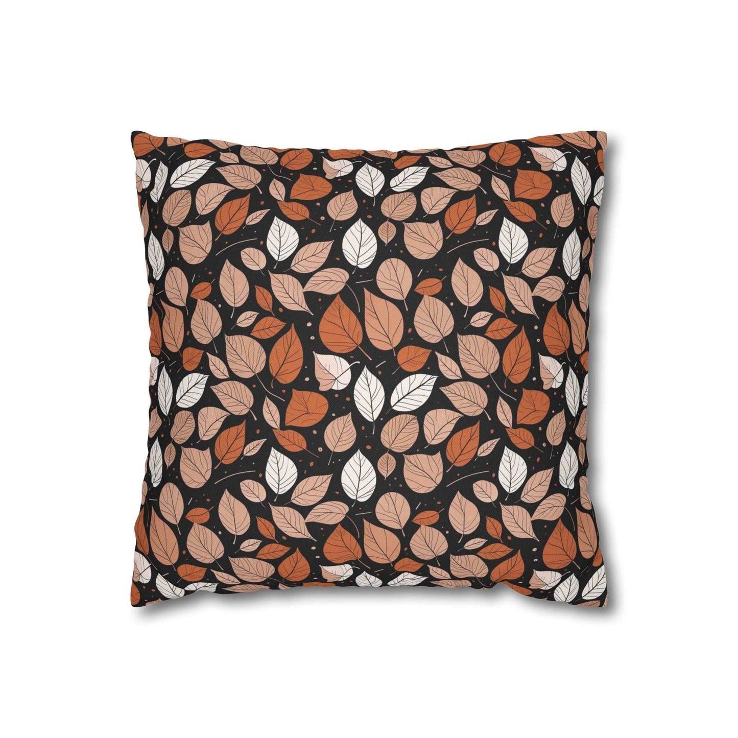 Dark Leaves Spun Polyester Square Pillowcase - DeRose Seasonal