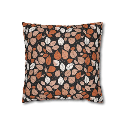 Dark Leaves Spun Polyester Square Pillowcase - DeRose Seasonal