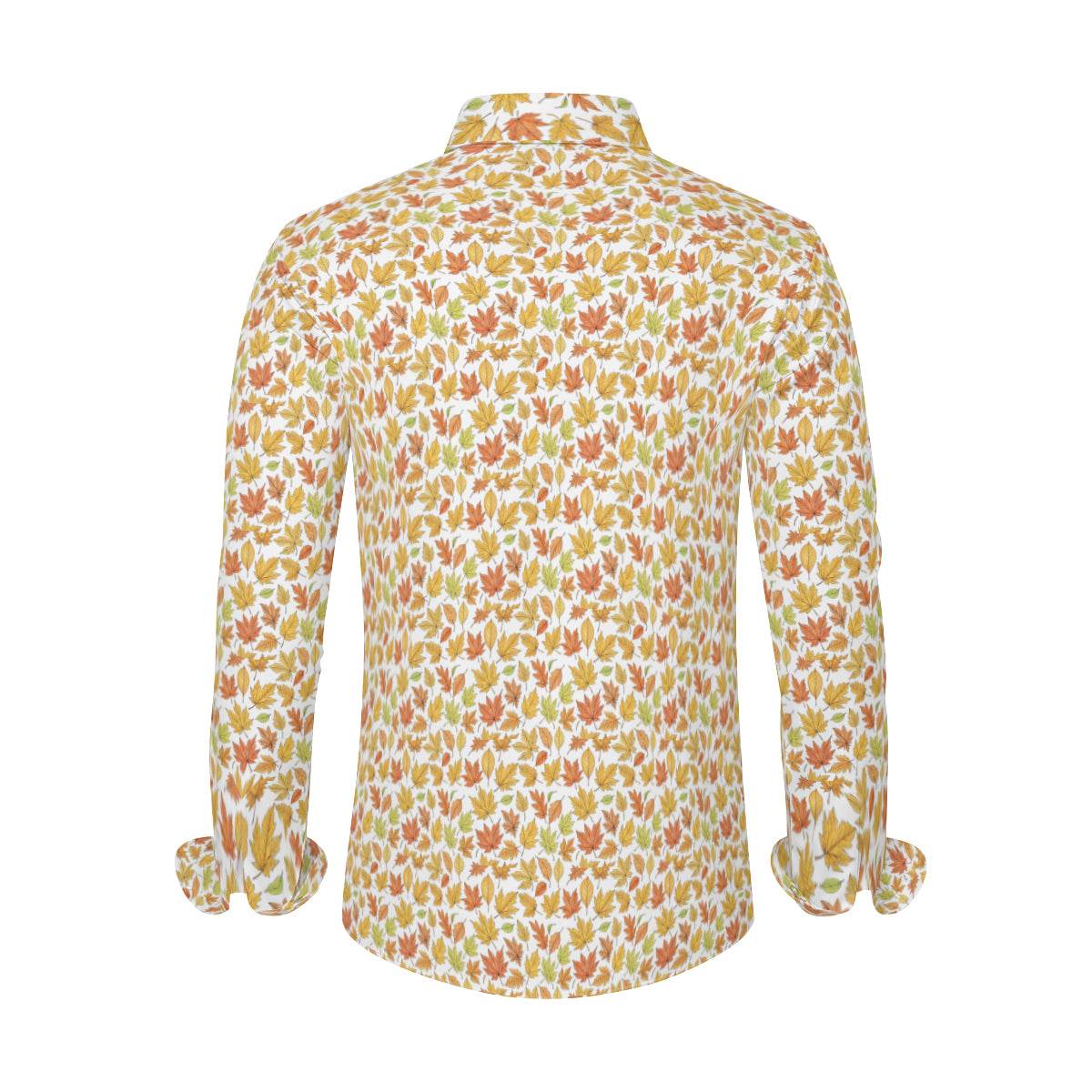 Autumn Men's Classic Long-Sleeved Button up Polyester Dress Shirt - DeRose Seasonal