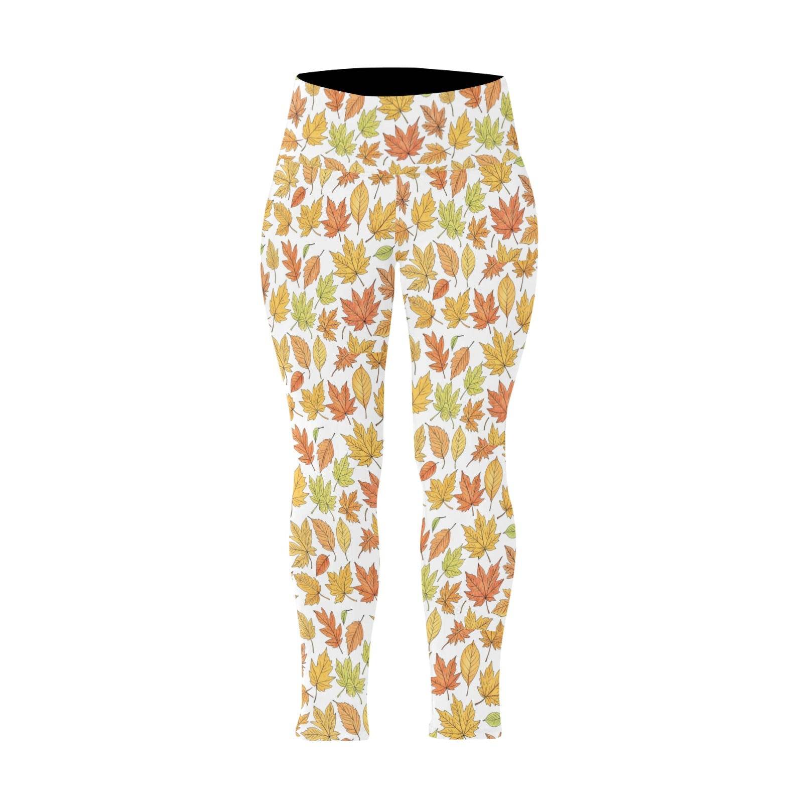 Autumn Women's Plus Size High Waited Leggings Women's High Waist Leggings(Plus Size)(ModelL45) - DeRose Seasonal