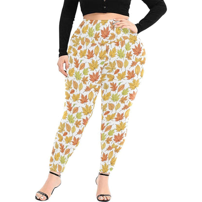 Autumn Women's Plus Size High Waited Leggings Women's High Waist Leggings(Plus Size)(ModelL45) - DeRose Seasonal