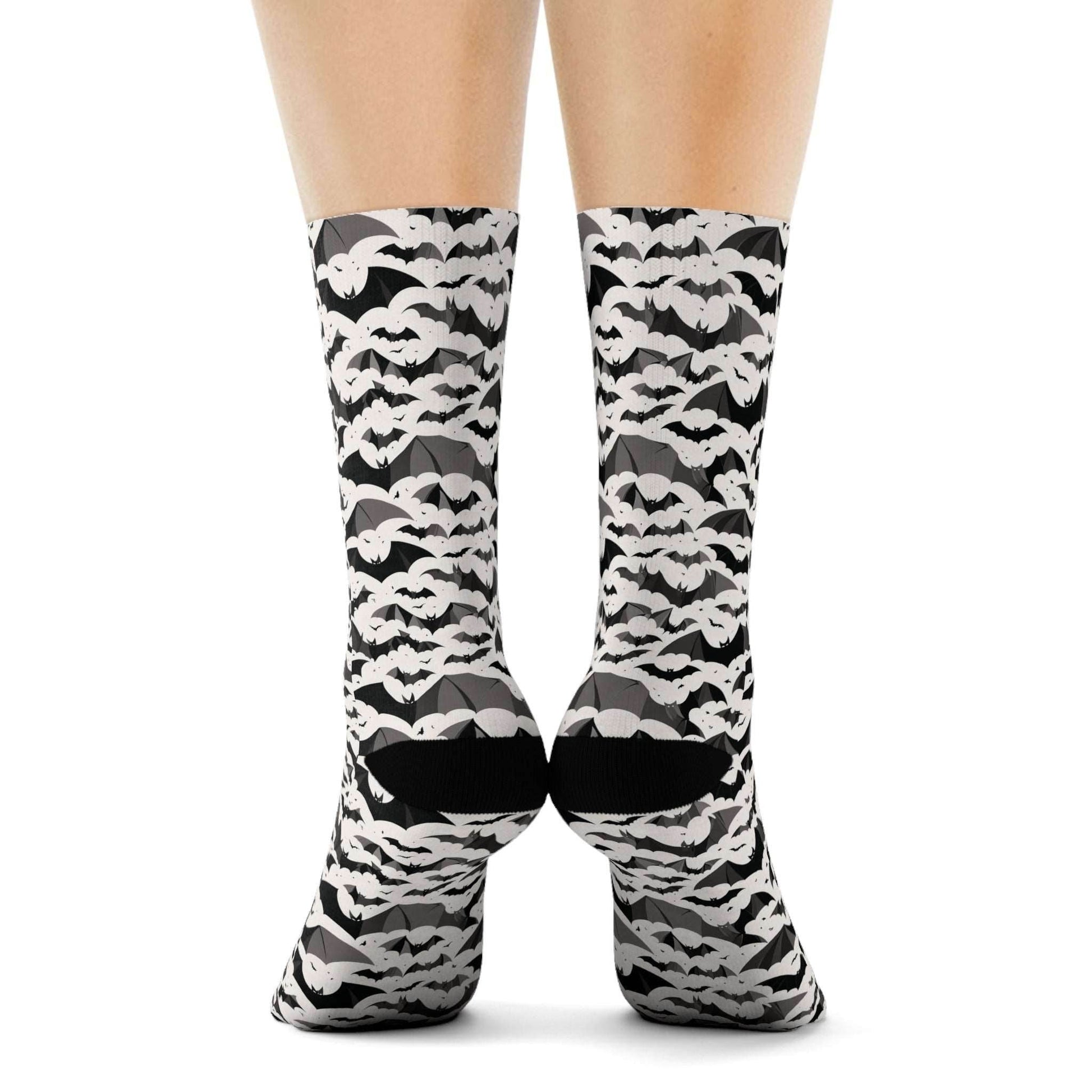 Halloween Bats Polyester Crew Socks 3 sizes - DeRose Seasonal