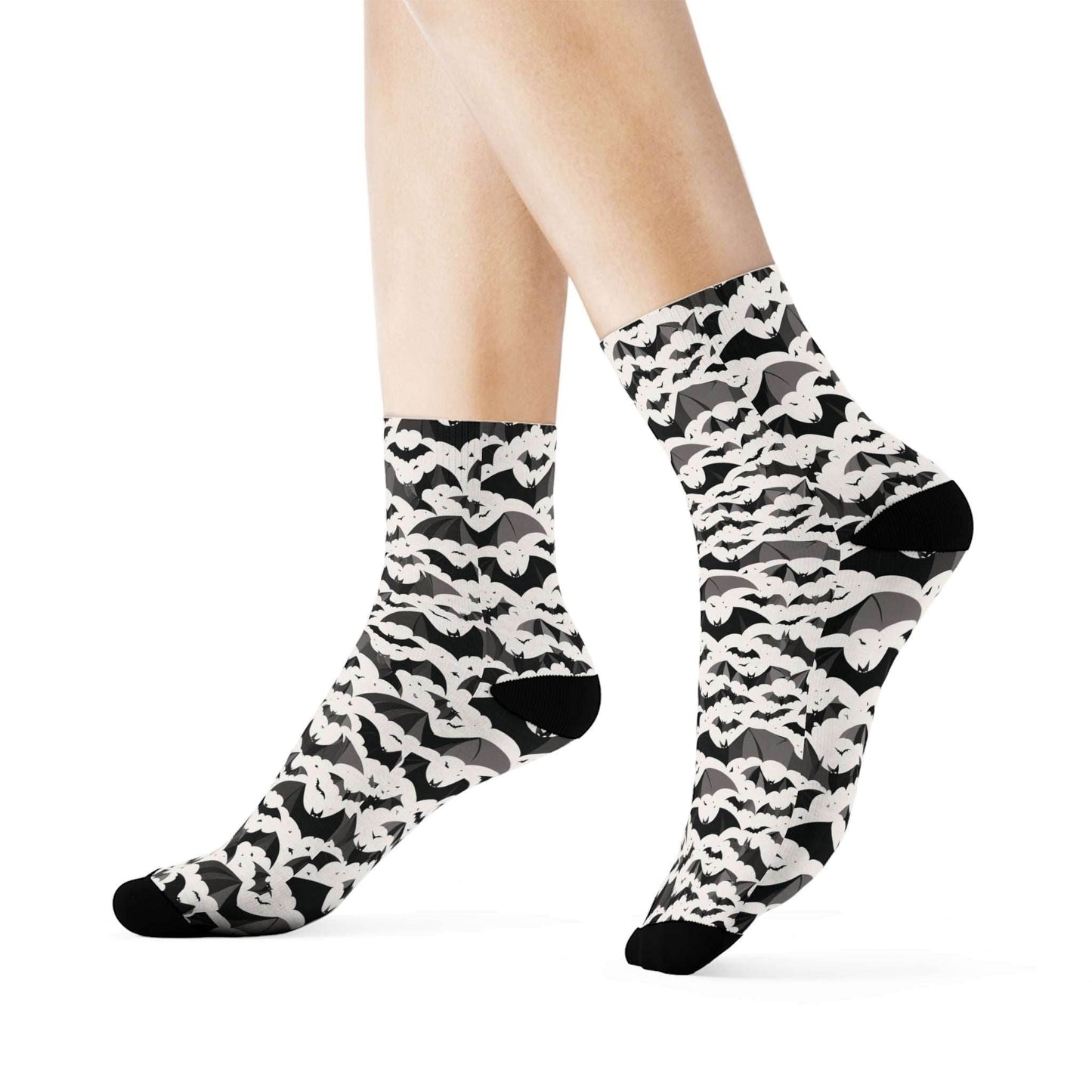 Halloween Bats Polyester Crew Socks 3 sizes - DeRose Seasonal