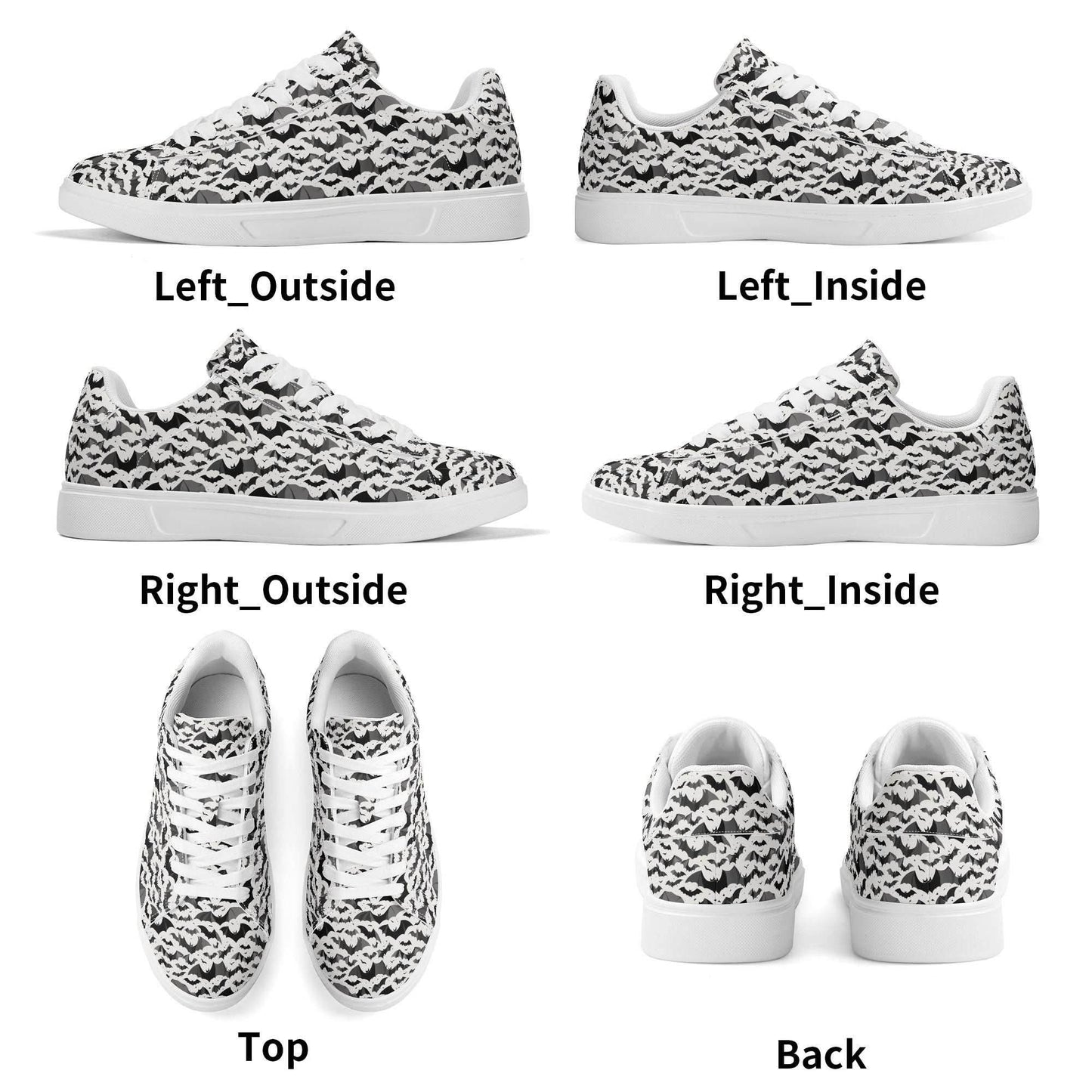 Bats Adult Lightweight Brand Low Top Leather Shoes - DeRose Seasonal