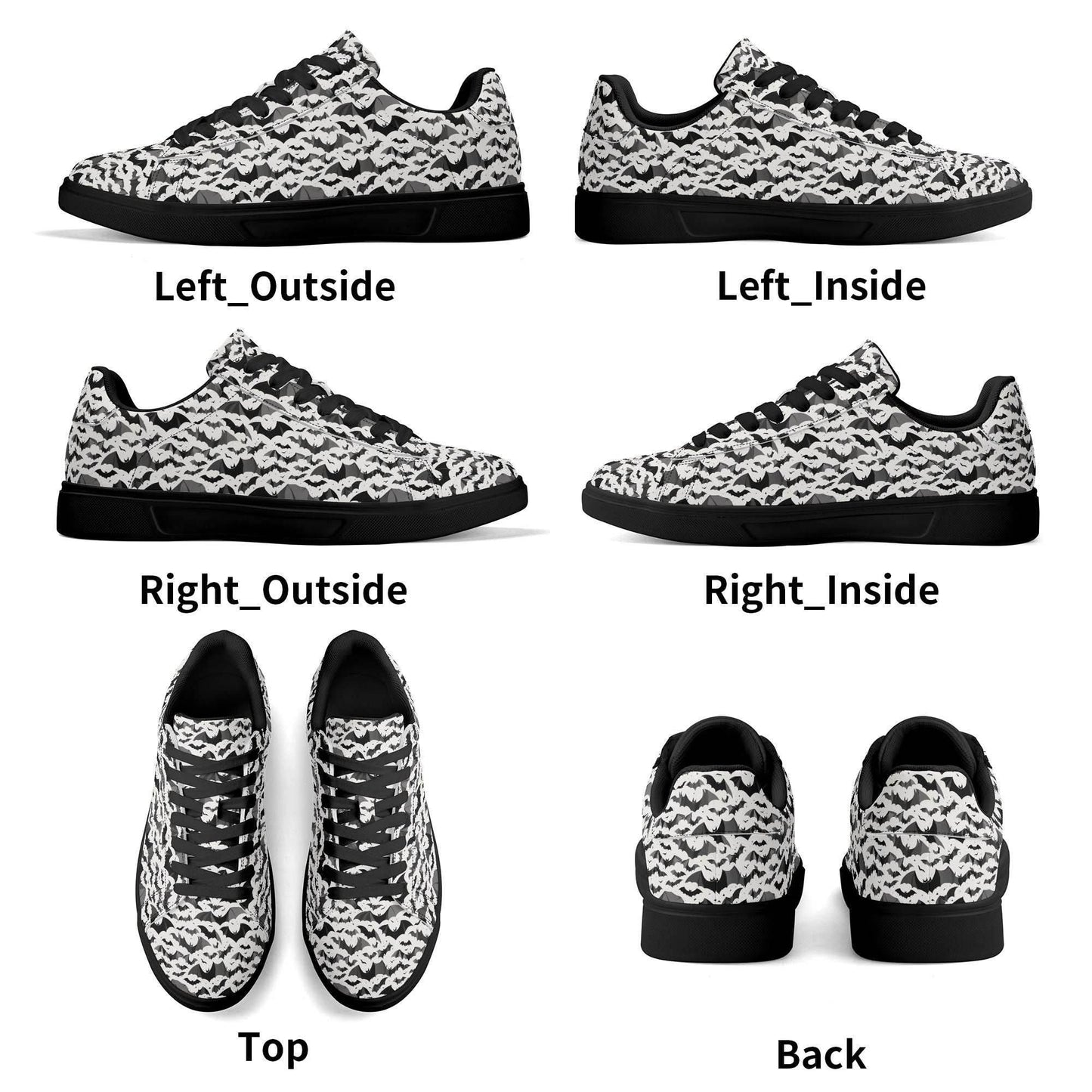 Bats Adult Lightweight Brand Low Top Leather Shoes - DeRose Seasonal