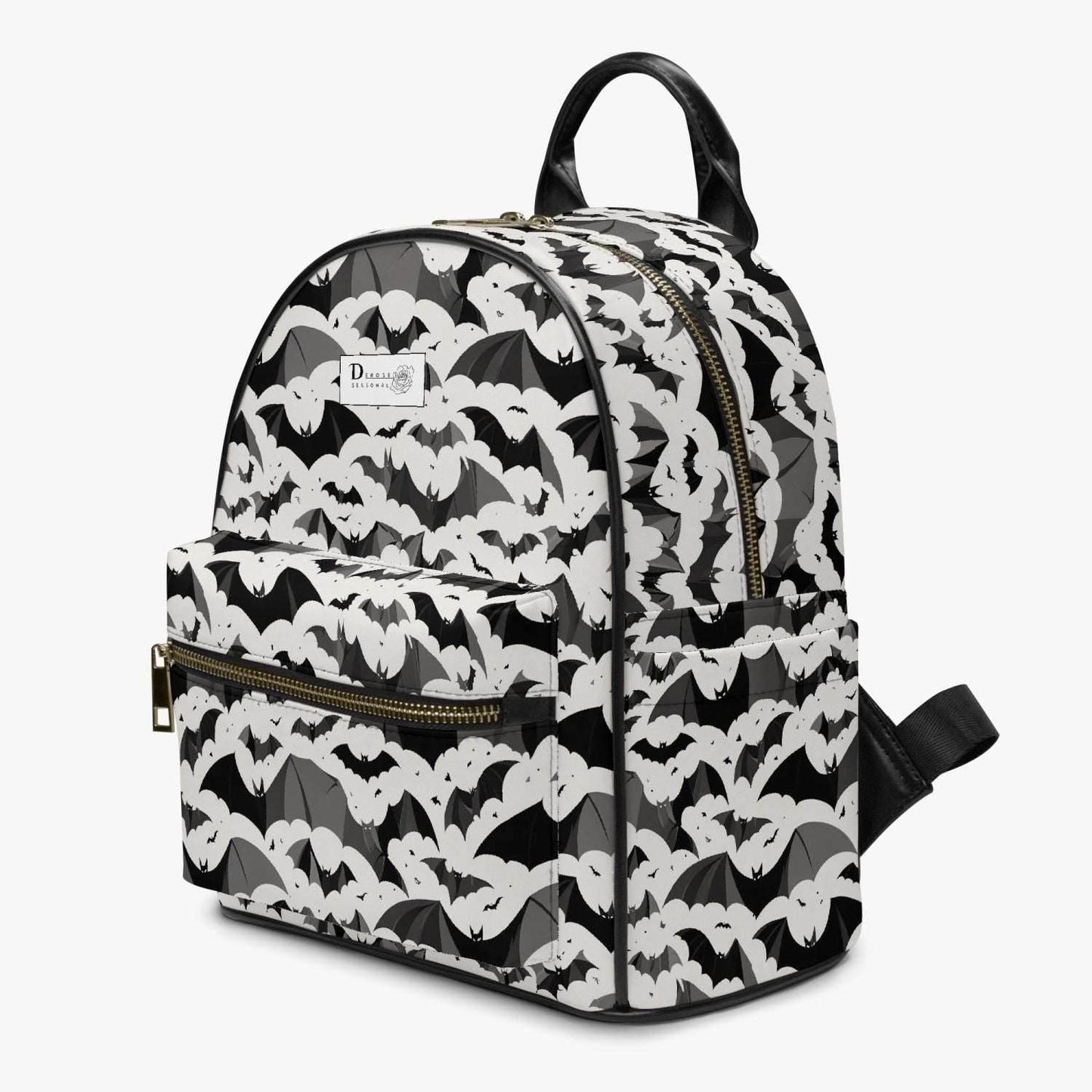 Bats Leather Large Interior Backpack - DeRose Seasonal