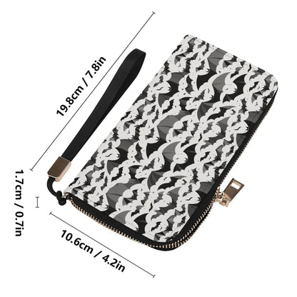 Bats Women's Leather Zipper Wristlet Wallet - DeRose Seasonal