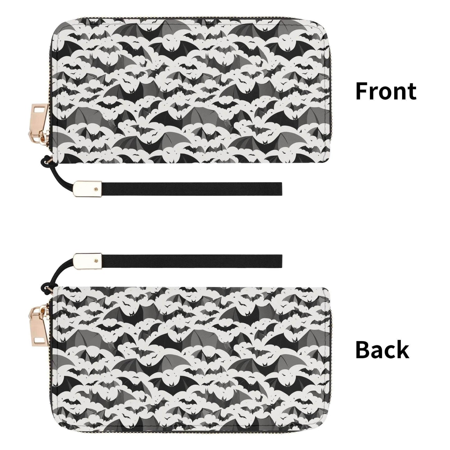 Bats Women's Leather Zipper Wristlet Wallet - DeRose Seasonal