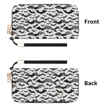 Bats Women's Leather Zipper Wristlet Wallet - DeRose Seasonal