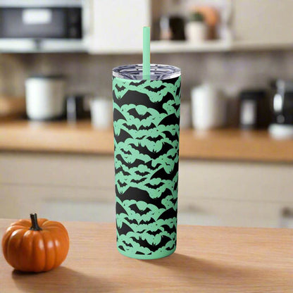 Halloween Bats Skinny 20oz Tumbler with Straw - DeRose Seasonal