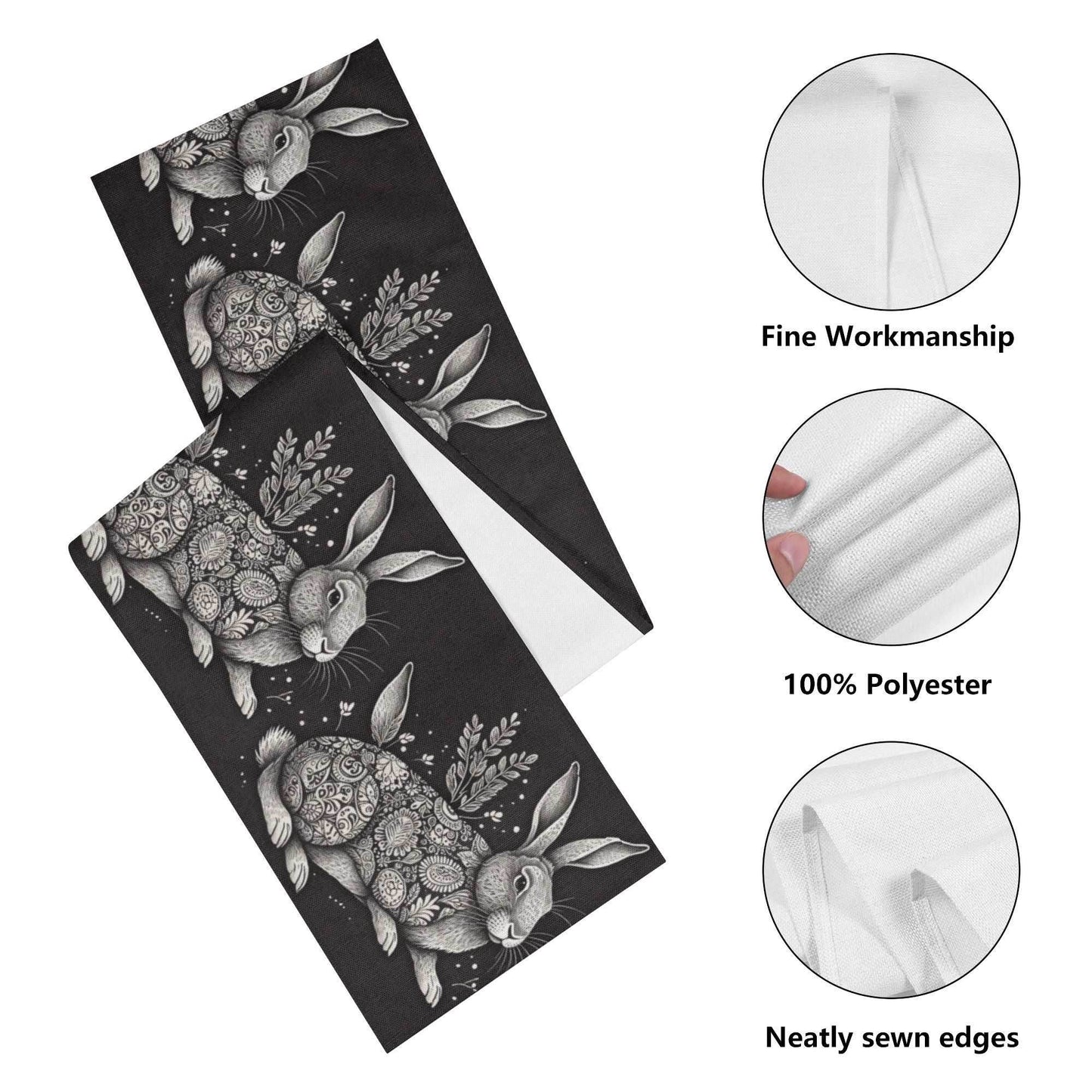 Big Abstract Bunny Polyester Table Runner - DeRose Seasonal