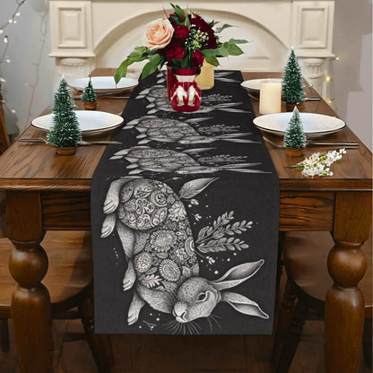 Big Abstract Bunny Polyester Table Runner - DeRose Seasonal
