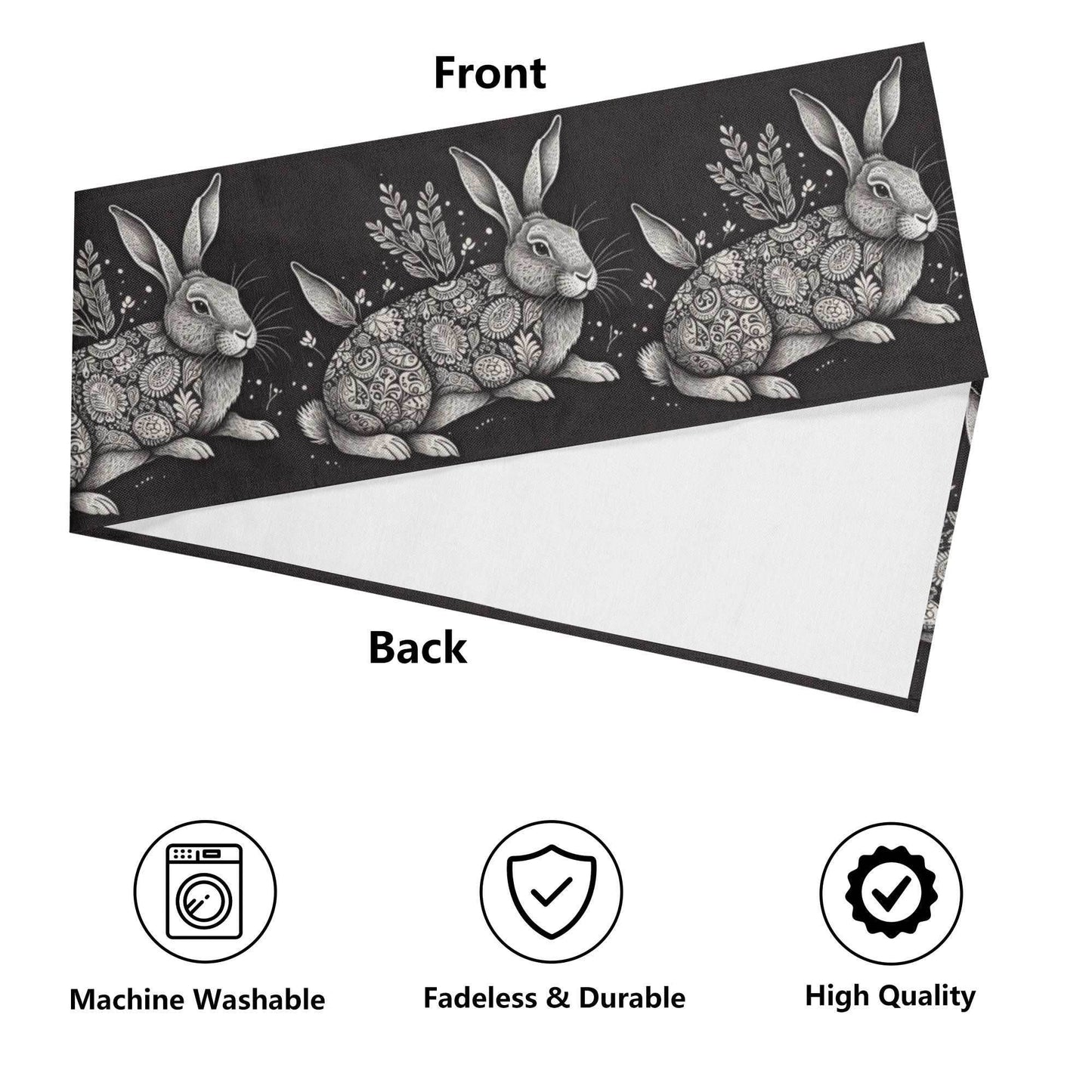 Big Abstract Bunny Polyester Table Runner - DeRose Seasonal