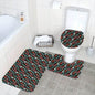 Big Ornament Bathroom Four-Piece Set(Shower Curtain + Toilet Cover Mat + Toilet Foot Mat + Floor Mat)| Polyester - DeRose Seasonal