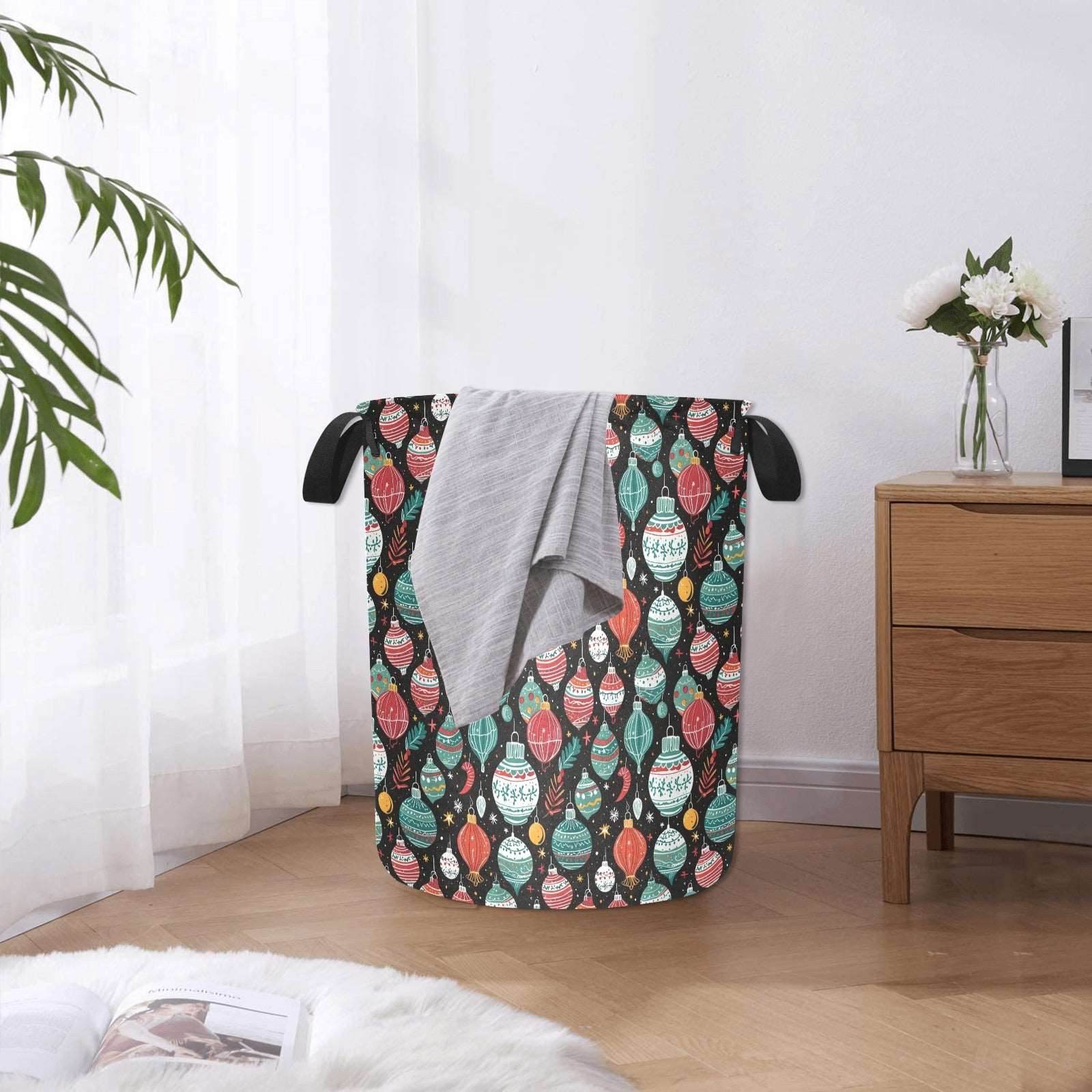 Big Ornament Polyester Laundry and Blanket Basket - DeRose Seasonal