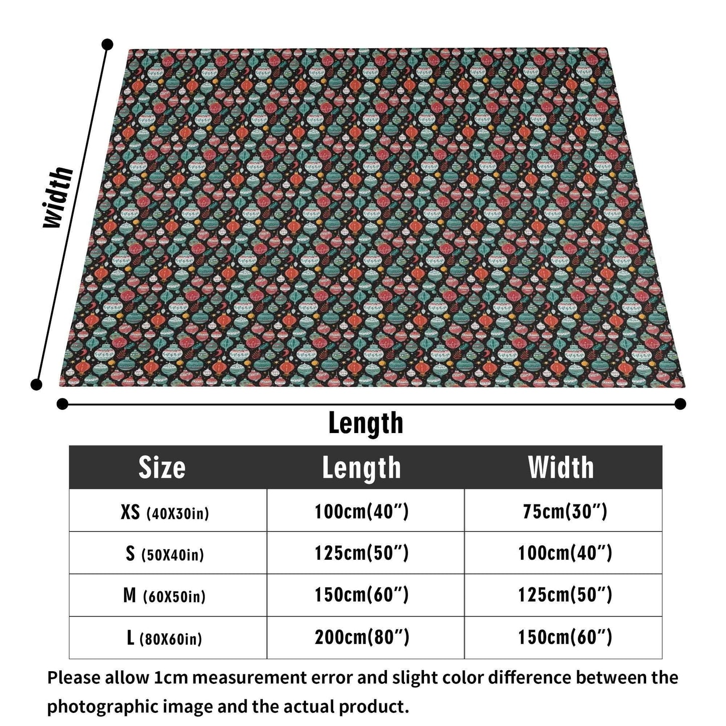 Big Ornament Flannel Breathable Blanket 4 Sizes - DeRose Seasonal