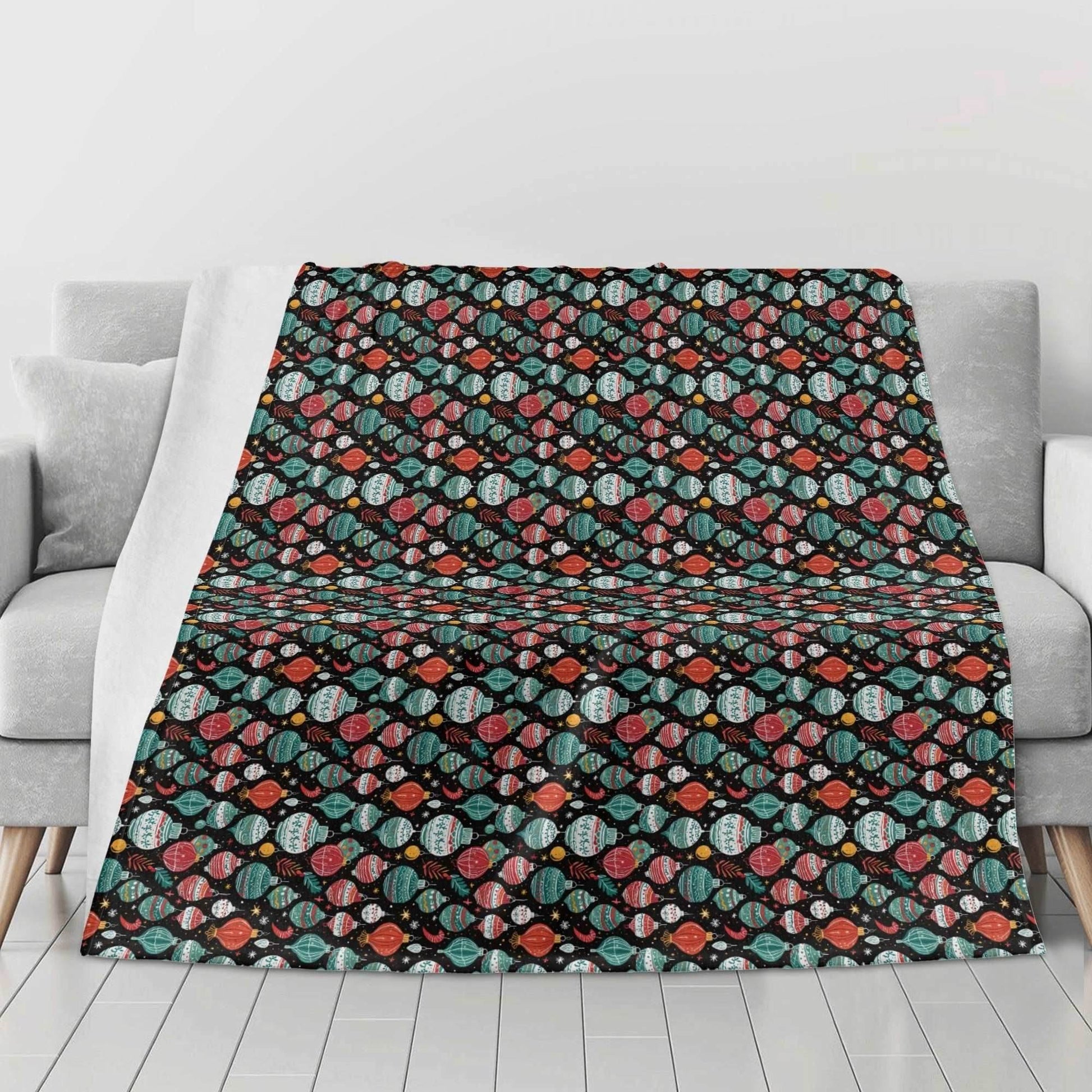 Big Ornament Flannel Breathable Blanket 4 Sizes - DeRose Seasonal