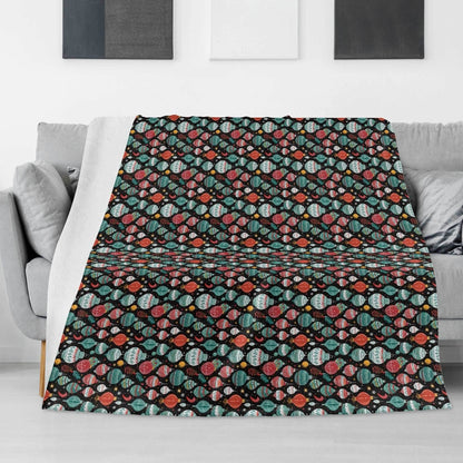 Big Ornament Flannel Breathable Blanket 4 Sizes - DeRose Seasonal
