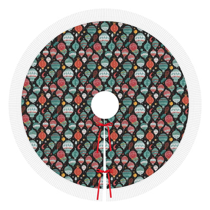 Big Ornament Fringed Christmas Tree Skirts - DeRose Seasonal