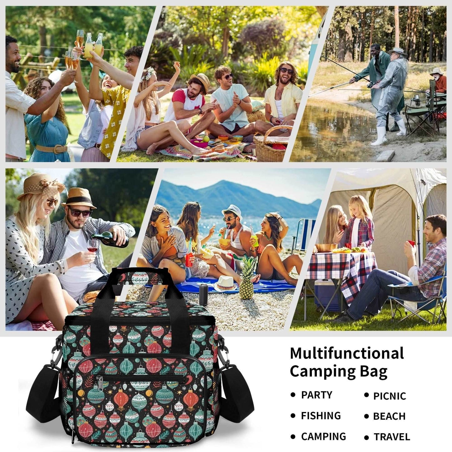 Big Ornament Insulated Leakproof Cooler Bag Lunch Box - DeRose Seasonal