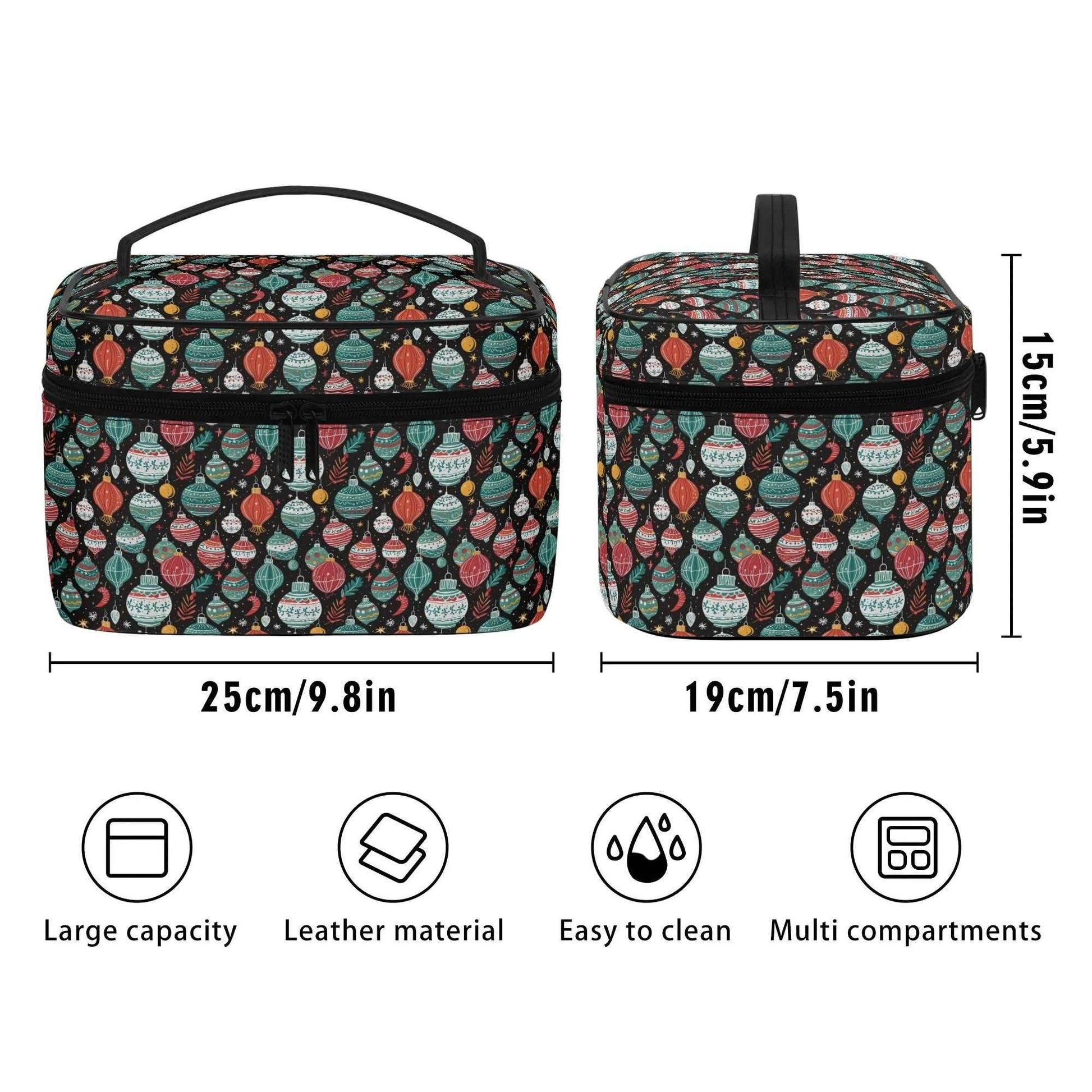 Big Ornament Leather Cosmetic Bag - DeRose Seasonal