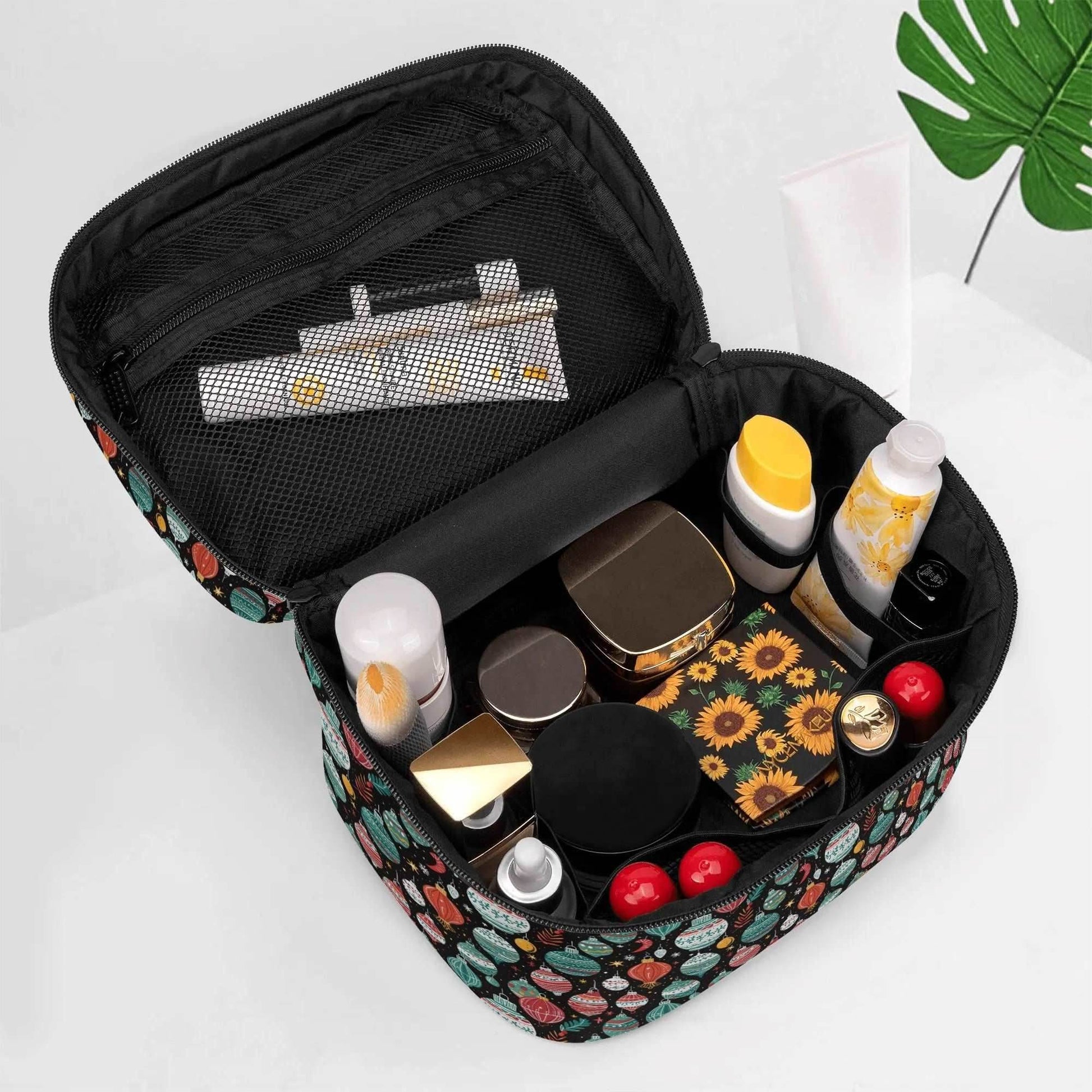 Big Ornament Leather Cosmetic Bag - DeRose Seasonal