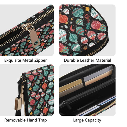 Big Ornament Women's Leather Zipper Wristlet Wallet - DeRose Seasonal