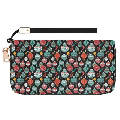 Big Ornament Women's Leather Zipper Wristlet Wallet - DeRose Seasonal