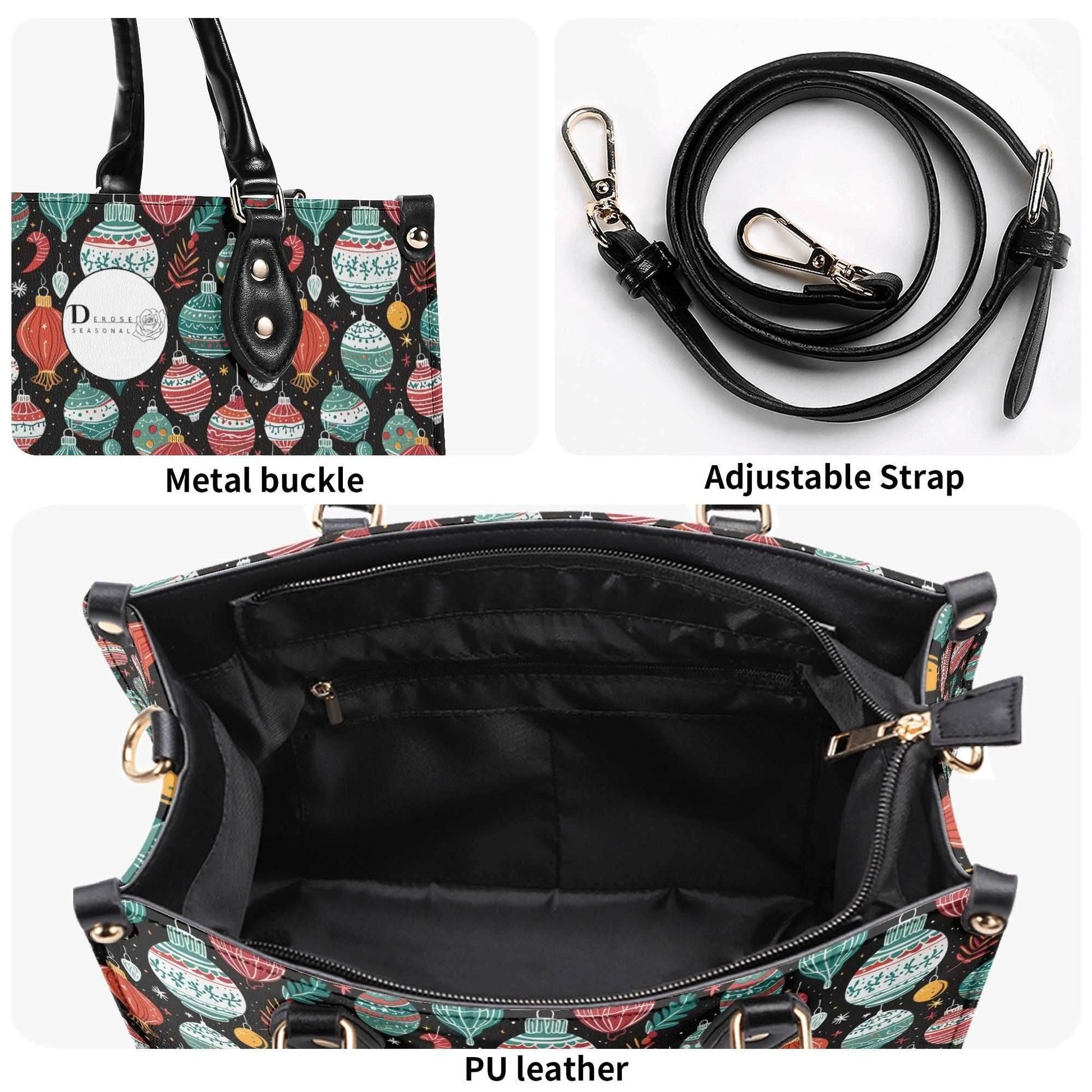 Big Ornament Luxury Women Leather Handbag (3 sizes) - DeRose Seasonal