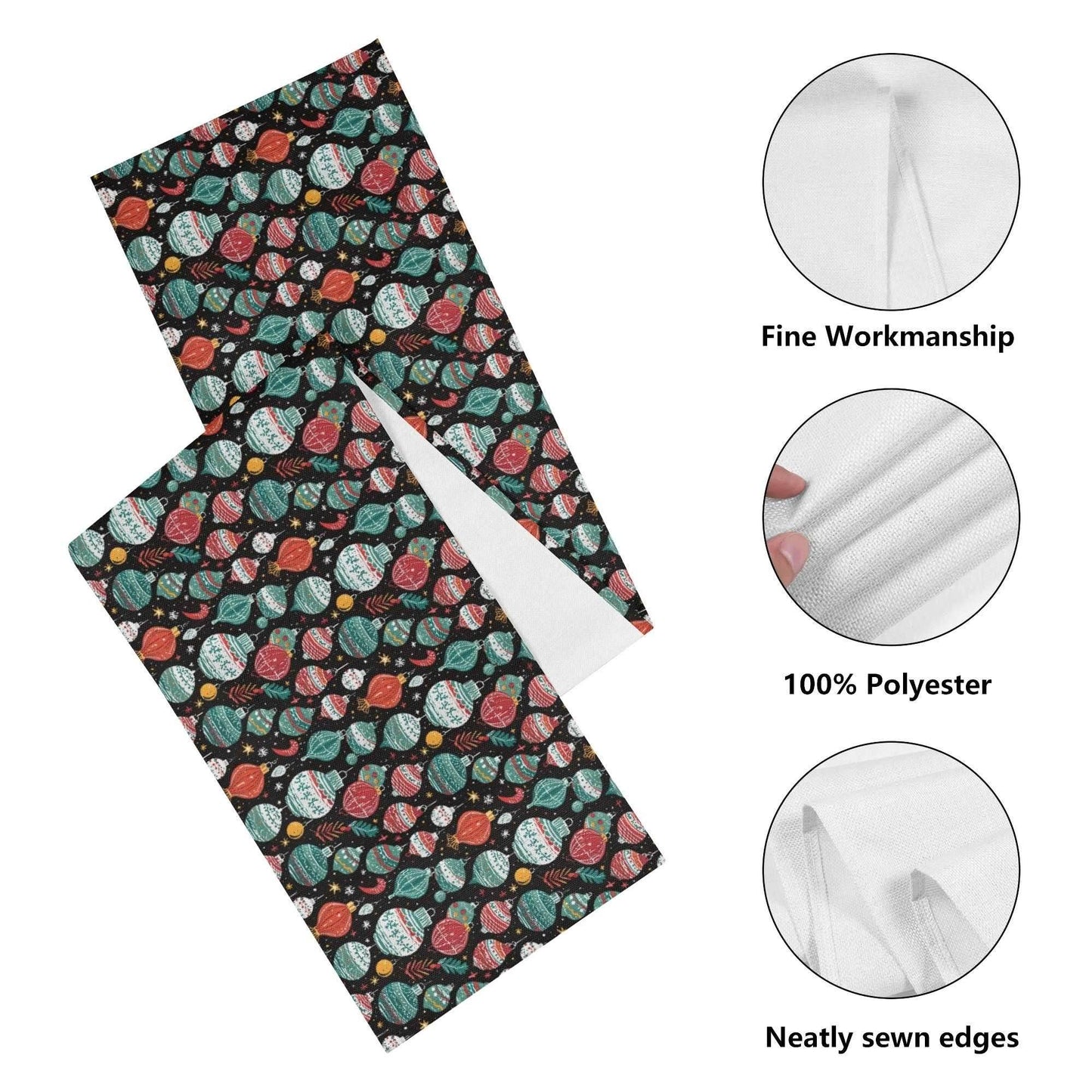 Big Ornament Polyester Table Runner - DeRose Seasonal
